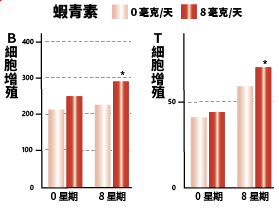 AstaReal® 蝦青素 B細胞增殖 | T細胞增殖 提高